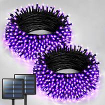 Luzes solares de Natal JMEXSUSS Purple 400 LED 46m, pacote com 2