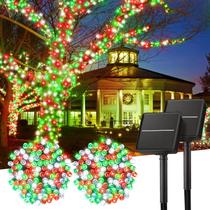 Luzes solares de Natal Minetom 200 LED 80 pés, pacote com 2