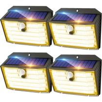 Luzes solares de parede externas CLAONER 4-Pack 126 LED IP65