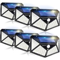 Luzes solares de parede externas Merece Light, pacote com 6, 100 LED, IP65