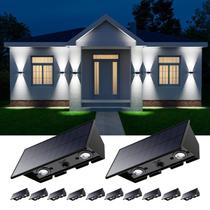 Luzes solares de parede externas Roopure, pacote com 12 IP65 Cool White