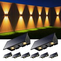 Luzes solares de parede externas Roopure, pacote com 8 unidades, branco quente, IP65