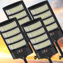 Luzes solares de rua Heisolcool 50000LM com sensor de movimento, pacote com 4