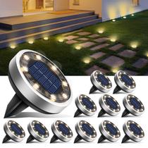 Luzes solares de solo btfarm, pacote com 12, 8 LED, IP65, à prova d'água Luzes solares de solo btfarm, pacote com 12, 8 LED, IP65, à prova d'água