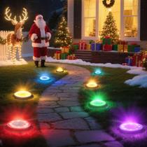 Luzes solares de solo Flacchi de 10 cm LED impermeáveis, pacote com 12