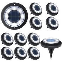 Luzes solares de solo Flacchi Solar Disk Light, pacote com 12