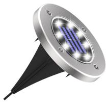 Luzes solares de solo GZKPL com 8 luzes de disco LED brancas Luzes solares de solo GZKPL com 8 luzes de disco LED brancas
