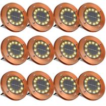 Luzes solares de solo JKIMK 12 LED, pacote com 12 unidades, impermeáveis Luzes solares de solo JKIMK 12 LED, pacote com 12 unidades, impermeáveis