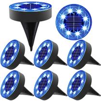 Luzes solares de solo Joomer, pacote com 8 LED, azul, IP68, impermeável