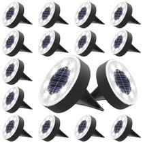 Luzes solares de solo Joomer, pacote de 16, 8 LED, IP68, à prova d'água