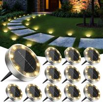 Luzes solares de solo Peasur Mini, pacote com 12, IP68, à prova d'água