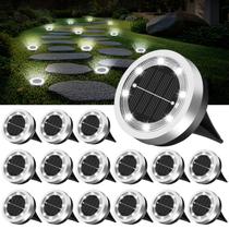 Luzes solares de solo SenluKit, pacote com 16 unidades de aço inoxidável impermeável