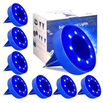 Luzes solares de solo SIATOM, pacote com 8, IP68, impermeáveis, azuis