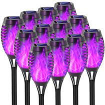 Luzes solares EOYIZW, pacote com 12, Purple Flickering Flame, 52 cm Luzes solares EOYIZW, pacote com 12, Purple Flickering Flame, 52 cm
