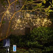 Luzes Solares Estilo Fogos de Artifício GTSYDING 450 LEDs 8 Modos Branco Quente Luzes Solares Estilo Fogos de Artifício GTSYDING 450 LEDs 8 Modos Branco Quente