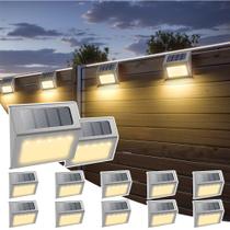 Luzes solares externas à prova dágua Otdair, luzes solares para cerca com liga/desliga automático, iluminação LED externa brilhante para cerca, pátio, deck, jardim e caminho