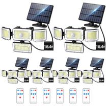 Luzes solares externas CLAONER 3500LM Cabo IP67 5m de 4 cabeças