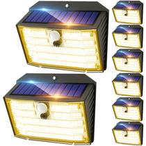 Luzes solares externas CLAONER, pacote com 8, 126 LED, IP65, à prova d'água