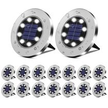 Luzes solares externas DUUDO, pacote com 16 lâmpadas brancas impermeáveis