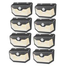 Luzes Solares Externas HMCITY 120 LEDs com Sensor de Movimento, Kit com 8 Unidades Luzes Solares Externas HMCITY 120 LEDs com Sensor de Movimento, Kit com 8 Unidades