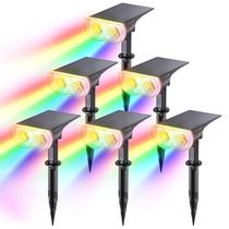 Luzes solares externas Linkind RGB Color Changing, pacote com 6 IP67