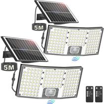 Luzes solares externas TOBUSA 292 LED com controle remoto 4000LM IP65 Luzes solares externas TOBUSA 292 LED com controle remoto 4000LM IP65