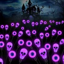 Luzes solares FENSAN Halloween Outdoor, 4 pacotes, 32 LED, roxos Luzes solares FENSAN Halloween Outdoor, 4 pacotes, 32 LED, roxos