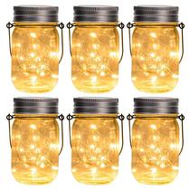 Luzes Solares GIGALUMI para Jarra de Vidro - Pacote com 6 Unidades e 30 LEDs Luzes Solares GIGALUMI para Jarra de Vidro - Pacote com 6 Unidades e 30 LEDs