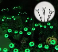 Luzes Solares Halloween 6 Peças Globo Ocular LED Jardim Decoração Festa IP65 Automático