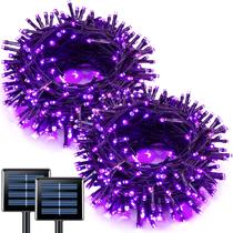 Luzes solares JMEXSUSS Purple 100 LED Halloween, pacote com 2
