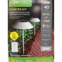 Luzes solares LED Pathway Lights Feit Electric 40W de níquel escovado, pacote com 2 unidades