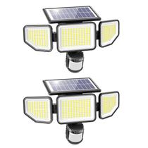 Luzes solares Onforu 3000LM 258 LED de 3 cabeças com controle remoto, pacote com 2