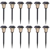 Luzes Solares para Caminho MAGGIFT, Kit com 12, Branco Quente, para Área Externa