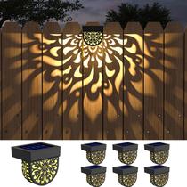 Luzes Solares para Cerca EKQ, Kit com 6 Unidades, Impermeáveis, Amarelo Quente Luzes Solares para Cerca EKQ, Kit com 6 Unidades, Impermeáveis, Amarelo Quente