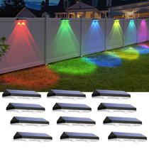 Luzes Solares para Cerca LIANGLOME 12 Unidades RGB Branco Quente IP65 Luzes Solares para Cerca LIANGLOME 12 Unidades RGB Branco Quente IP65