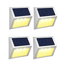 Luzes Solares Para Deck Ao Ar Livre Em Aço Inoxidável Para Caminhos De Jardim, Pacote De 1 a 10