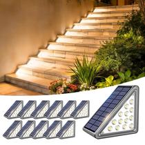 Luzes Solares para Degraus JEJOT à Prova dÁgua Branco Quente 12 Unidades Luzes Solares para Degraus JEJOT à Prova dÁgua Branco Quente 12 Unidades