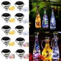 Luzes solares para garrafas de vinho ZyliWoo, pacote com 10, 20 LED, à prova d'água Luzes solares para garrafas de vinho ZyliWoo, pacote com 10, 20 LED, à prova d'água