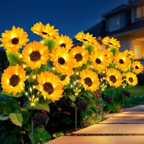 Luzes Solares para Jardim LETMY 4 Unidades à Prova dÁgua com Girassol