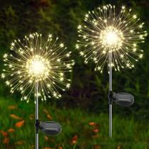 Luzes Solares para Jardim YaaFen 2 Unidades 120 LEDs Piscantes à Prova d'Água Luzes Solares para Jardim YaaFen 2 Unidades 120 LEDs Piscantes à Prova d'Água