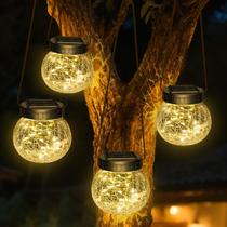 Luzes solares suspensas Kolpop, pacote com 4, impermeáveis, brancas quentes
