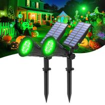 Luzes solares T-SUNUS Halloween Green Outdoor, pacote com 2 unidades IP65