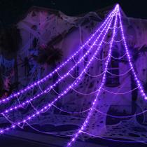 Luzes Spider Web Zivilic 290 LED 7m roxas à prova d'água Luzes Spider Web Zivilic 290 LED 7m roxas à prova d'água