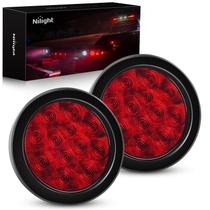 Luzes traseiras de trailer Nilight TL-18 LED vermelho redondo de 4 cm x2 Luzes traseiras de trailer Nilight TL-18 LED vermelho redondo de 4 cm x2