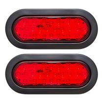 Luzes traseiras de trailer Oyviny Oval Red LED de 6 polegadas, 2 unidades, 24 LEDs