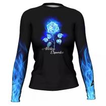 Lycra Surf Blue Flower Feminina Atlética Esportes