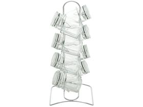 Lyor 8 Potes Para Temperos De Vidro Prata Lyor 8 Potes Para Temperos De Vidro Prata