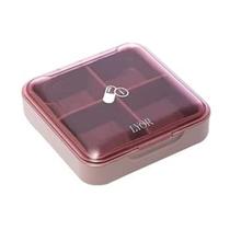 LYOR Porta Comprimidos de Plástico com 4 Divisórias Vermelho 7,5cm x 7,5cm x 2,5cm LYOR Porta Comprimidos de Plástico com 4 Divisórias Vermelho 7,5cm x 7,5cm x 2,5cm