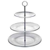 Lyor - Porta Doces 3 Andares de Cristal Renaissance 18,5cm/26,5cm/31,5cm x 35,5cm - Lyor
