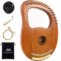 Lyre Harp AKLOT 16 cordas de metal Maple Saddle Mahogany Body Lyre Harp AKLOT 16 cordas de metal Maple Saddle Mahogany Body